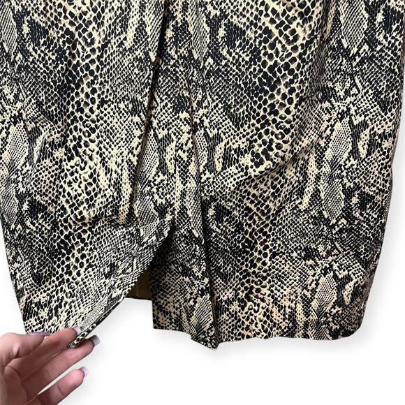 Michael Kors Snakeskin Print Sheath Dress Beige Black Bodycon Cocktail Size 6 - Picture 10 of 14